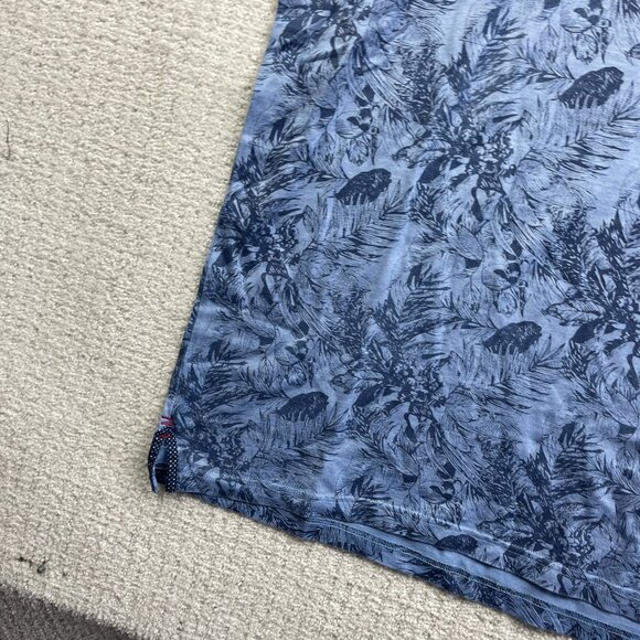 Au Noir Mens 6 / 2XL Polo Blue Tropical Floral AOP Summer Short Sleeve Stretch - Picture 6 of 14